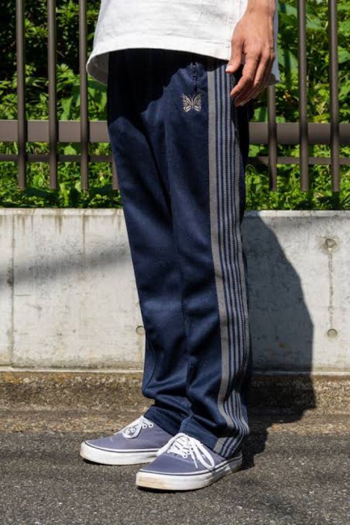 ニードルス トラックパンツ（ネイビー×グレー）NEEDLES - メルカリ