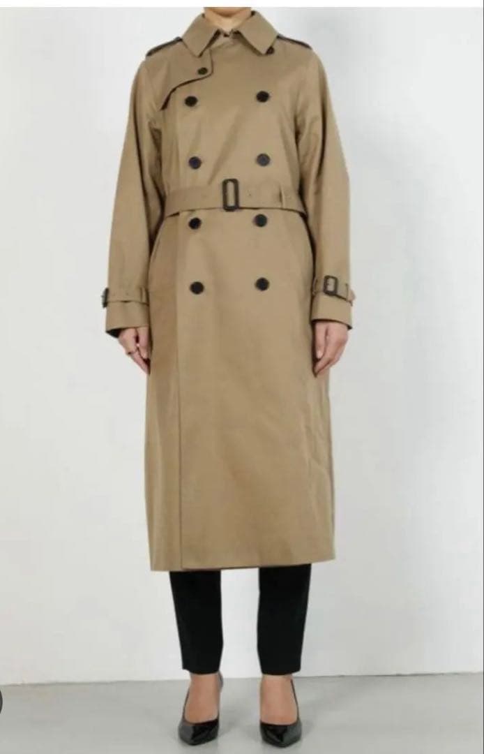使用少なめ美品＜HYKE＞レギュラー トレンチ コート サイズ2 HYKE(ハイク)】 トレンチコート レギュラーフィット サイズ2 - メルカリ