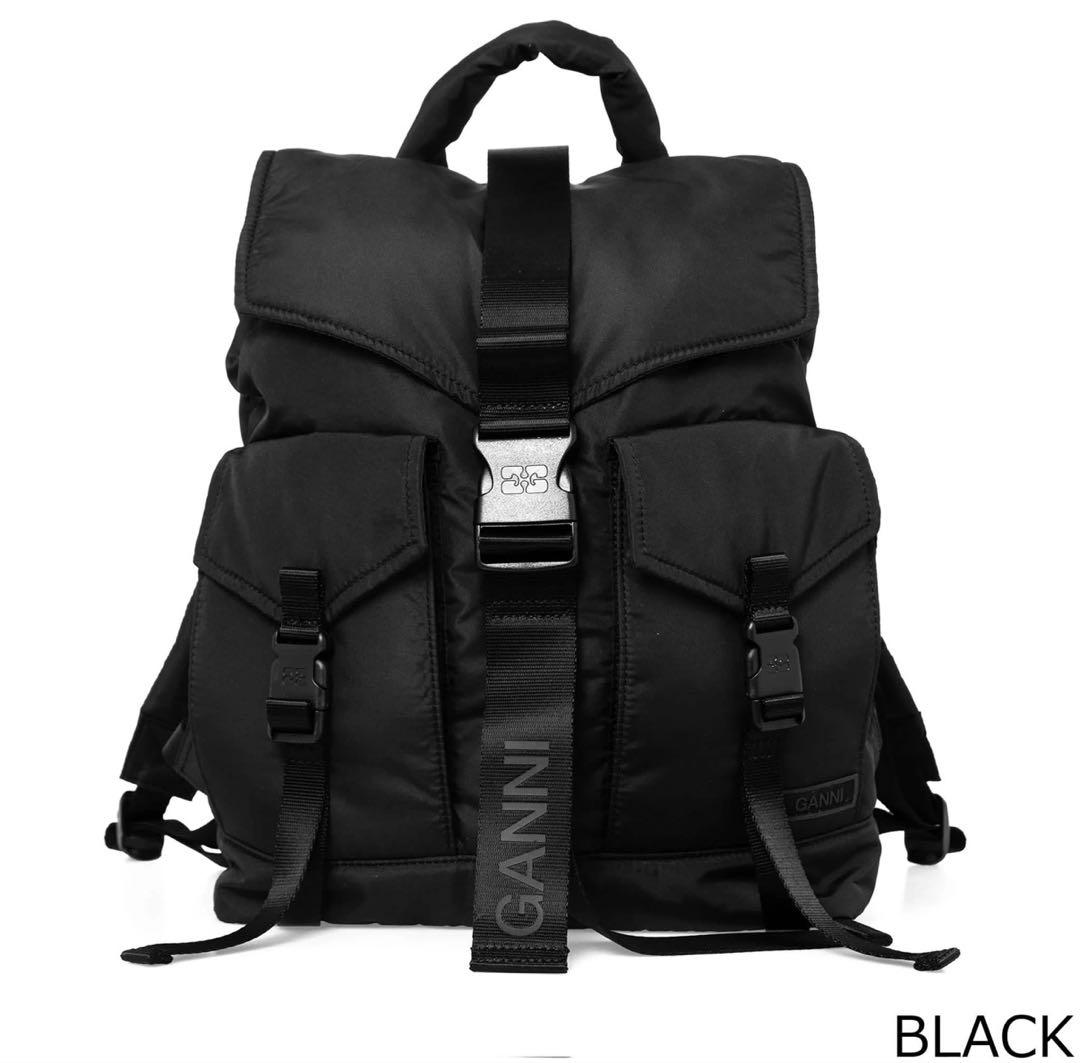 ganni バックパック　リュック　黒 GANNI（ガニー） バッグ バックパック（リュック） TECH BACKPACK