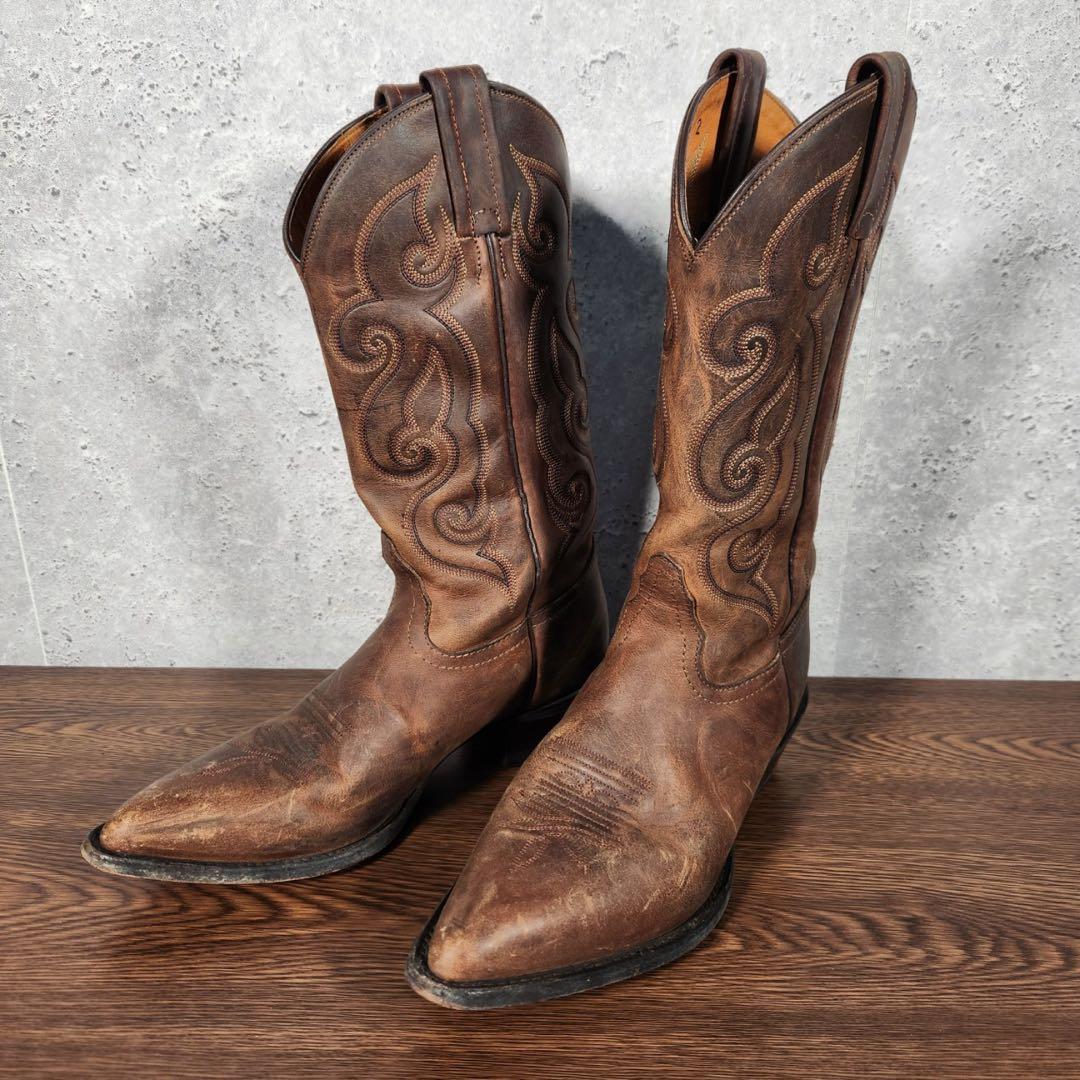 トニーラマ ウエスタンブーツ【7B】ダークブラウン ヴィンテージ 古着