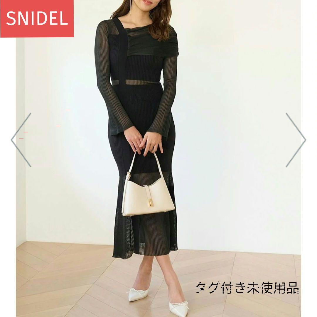 スナイデル シアーブロッキングワンショルワンピース 黒 - メルカリ