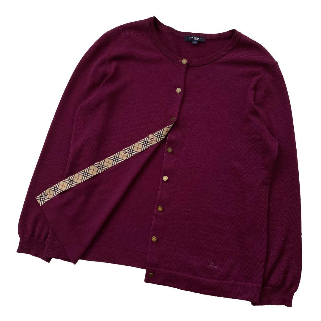 バーバリー ロンドン ノバチェック ロゴ刺繍 ニット カーディガン 15 大きい バーバリー ロンドン ノバチェック ロゴ刺繍 ニット カーディガン 15