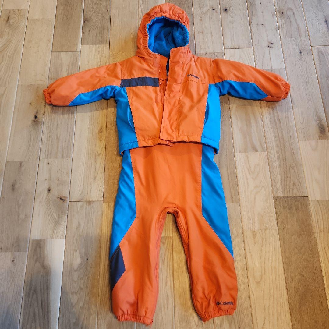 子ども用スキーウェアセット オレンジと青 - メルカリ