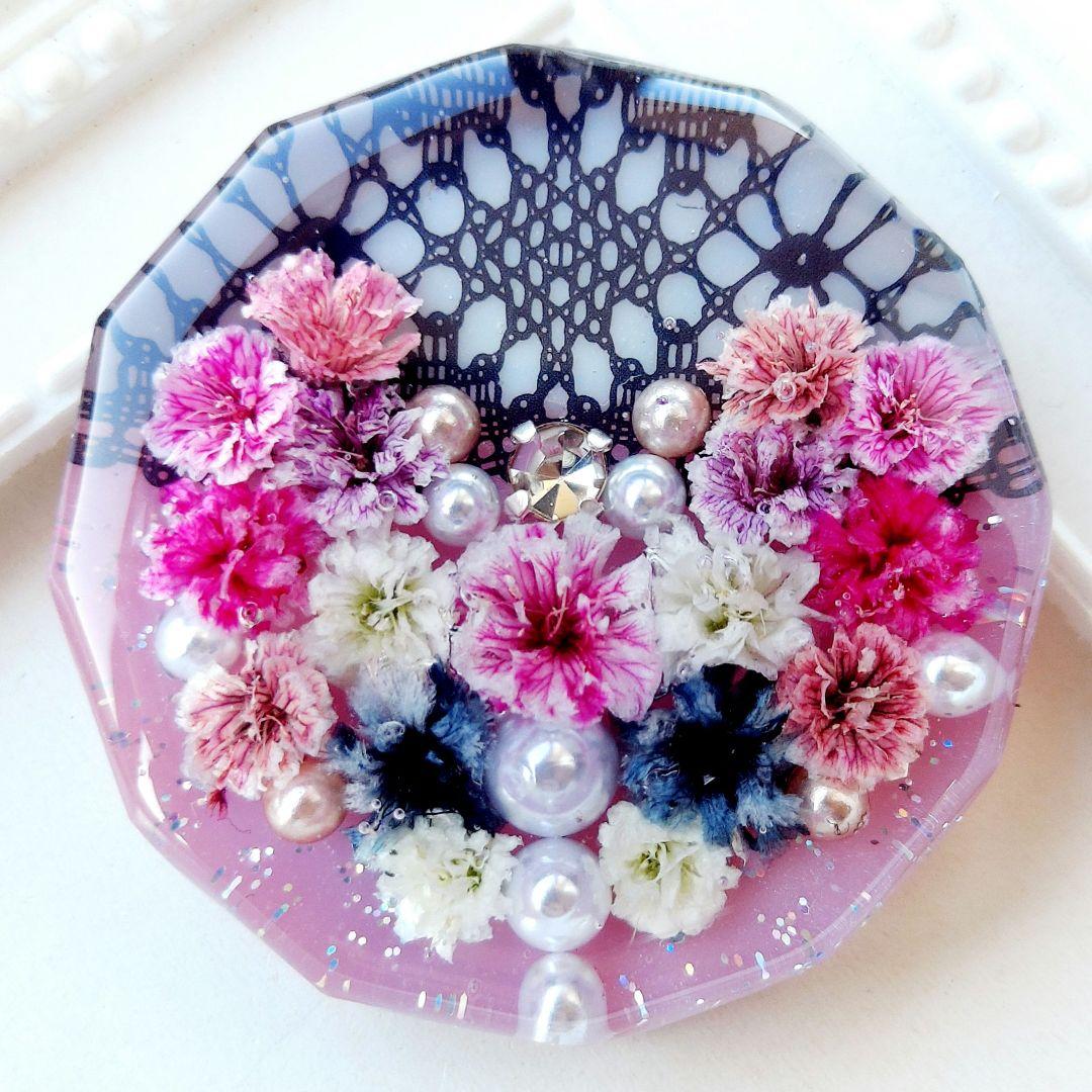 ひまうい様6/24 ○猫レジンヘアゴム花ペールトーン春花手描き