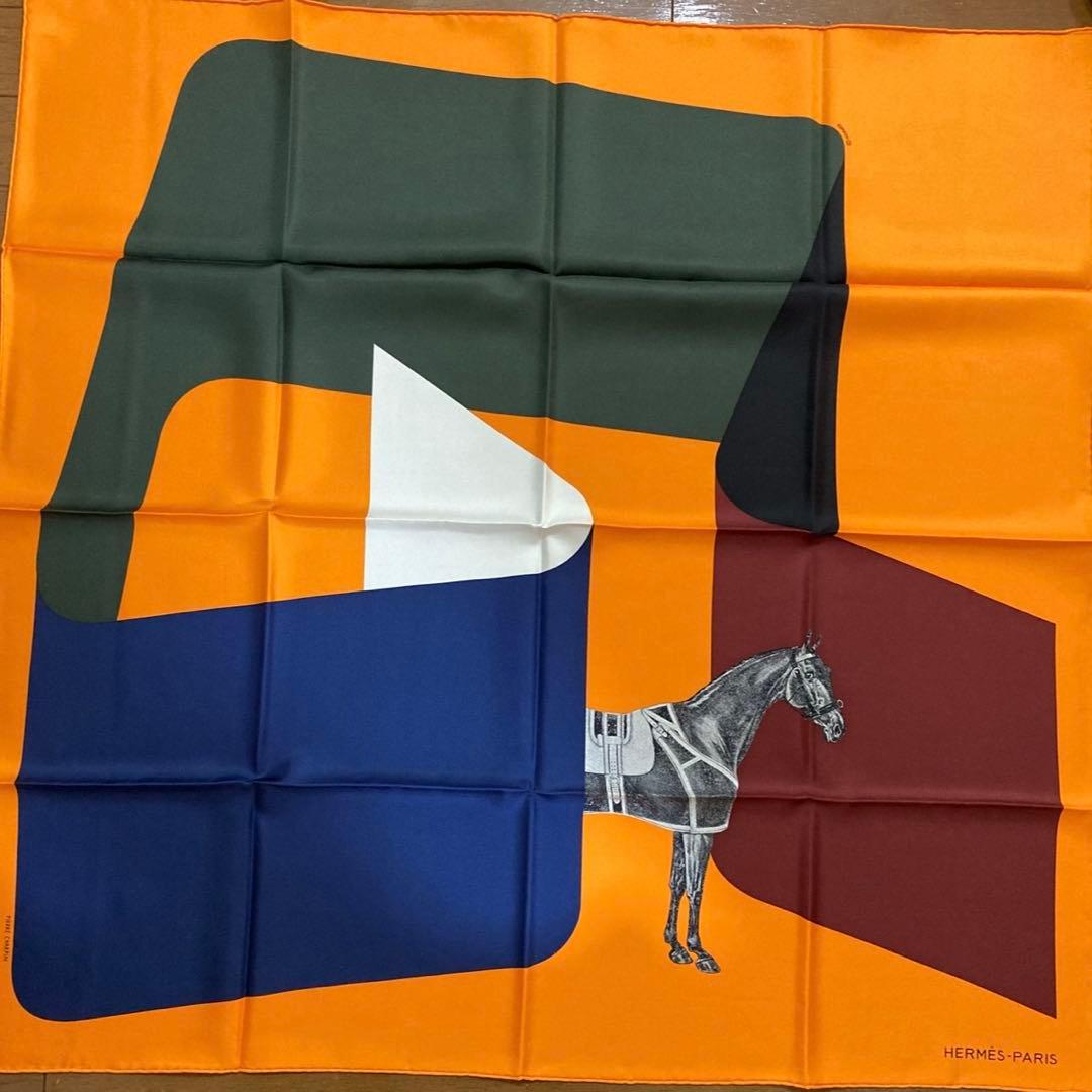 額装済】エルメス 馬と幾何学模様 スカーフ - メルカリ