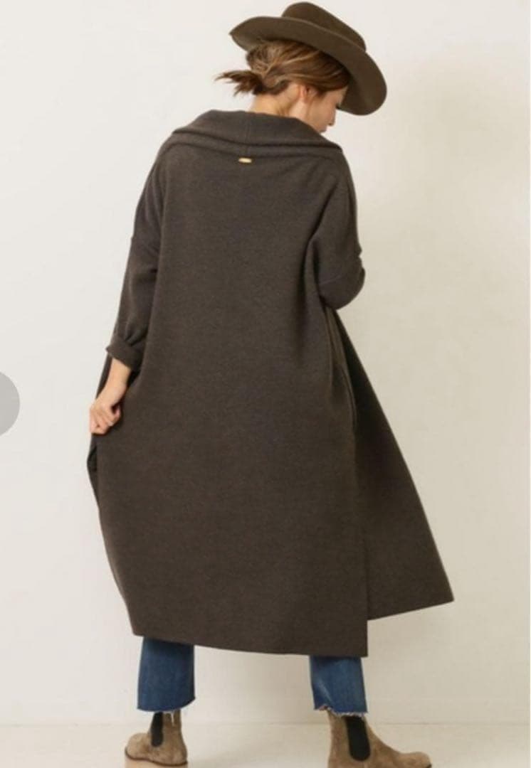 MUSE de Deuxieme Classe スムースニットガウンコート 茶 - メルカリ