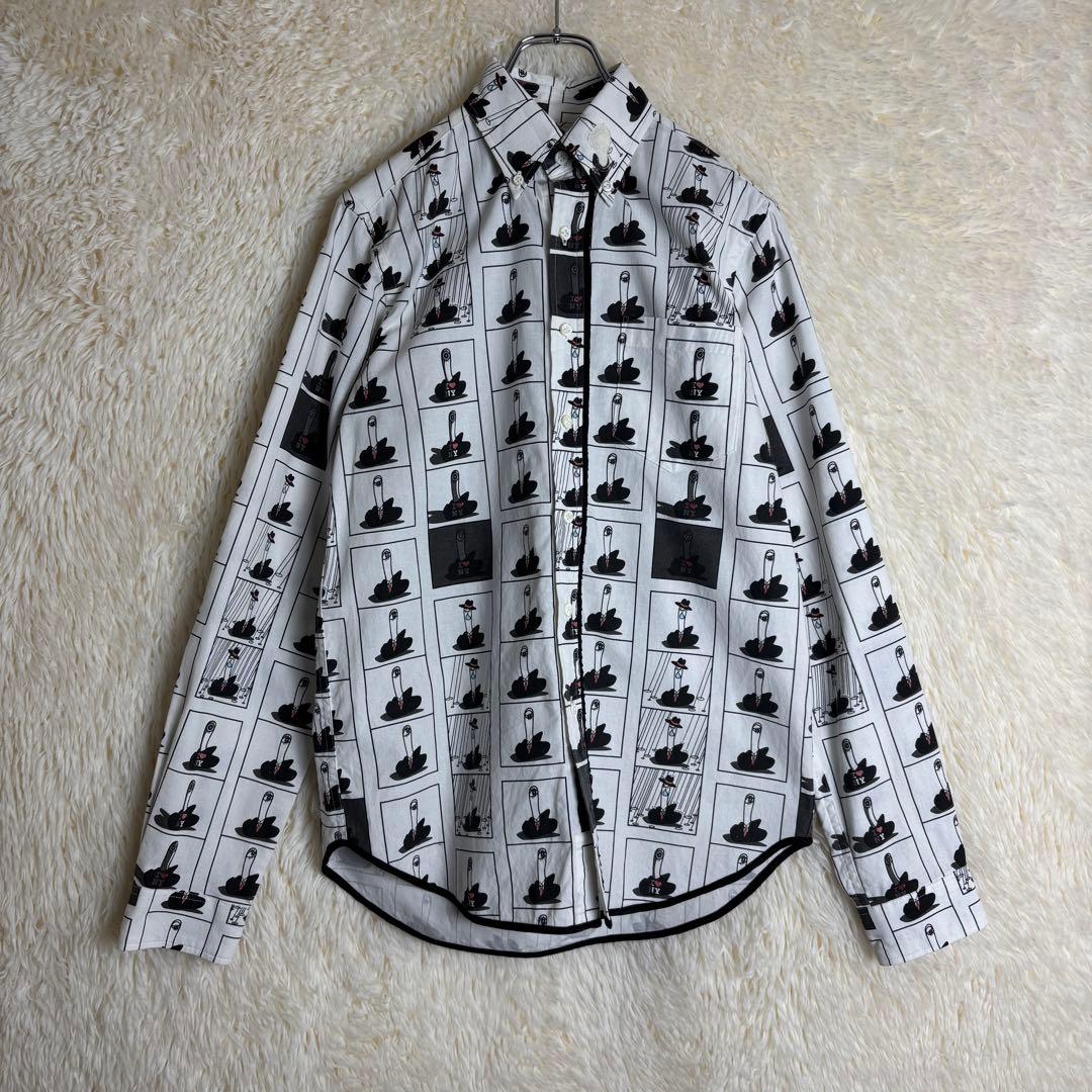 ✮M　長袖シャツ　ナンバーナイン　宮下期　アーカイブ期　アート　世界観　日本製✮ NUMBER (N)INE MIYASHITA TAKAHIRO×A BATHING APE 宮下期 コラボ 9周年