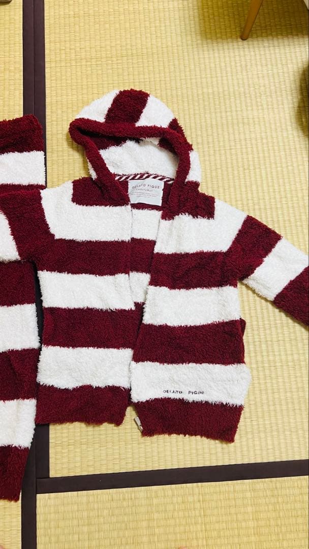 GELATO PIQUE 赤と白のストライプ ルームウェア 上下セット - メルカリ