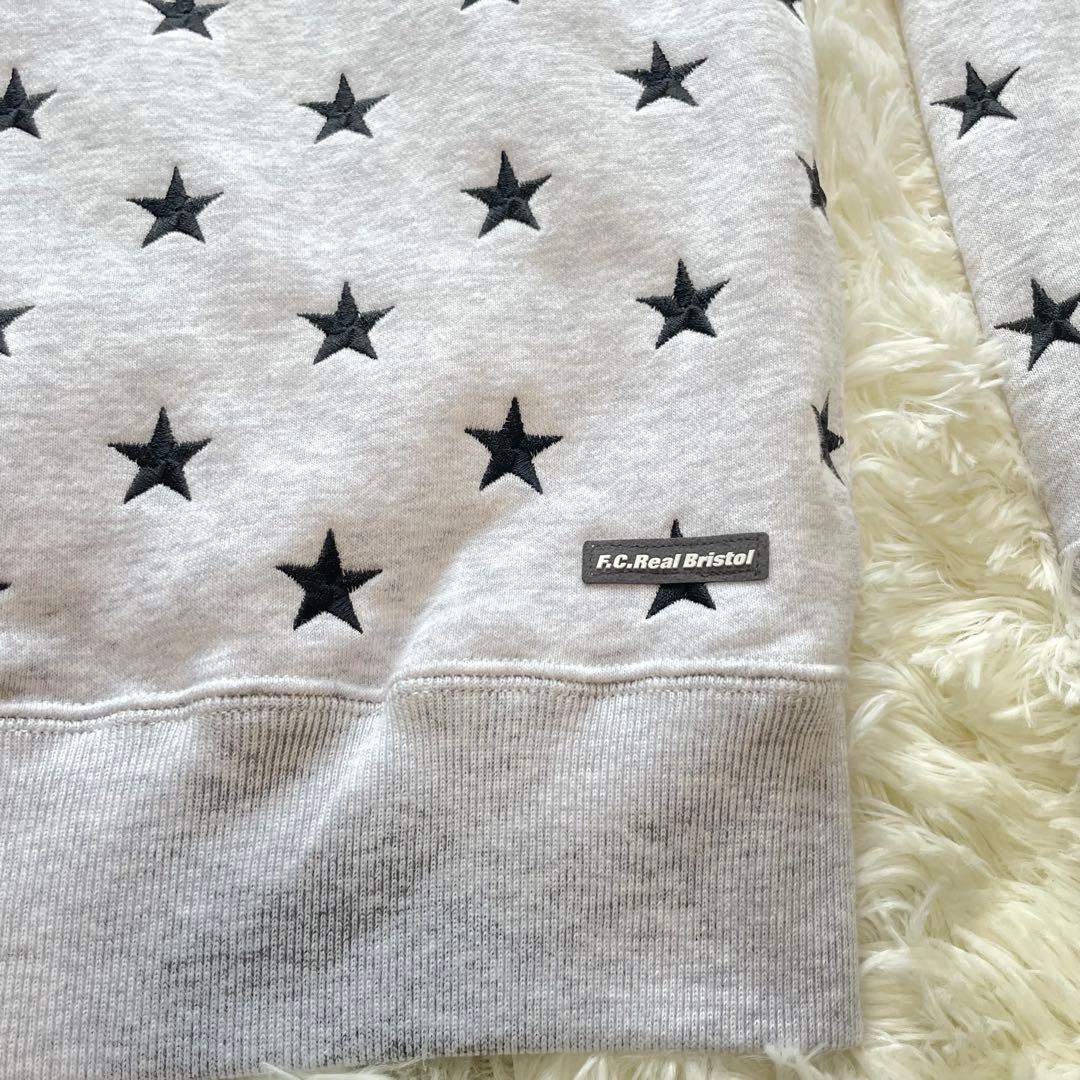 ♡美品♡ F.C.R.B. スター 刺繍 プルオーバー　グレー　白　XL　希少