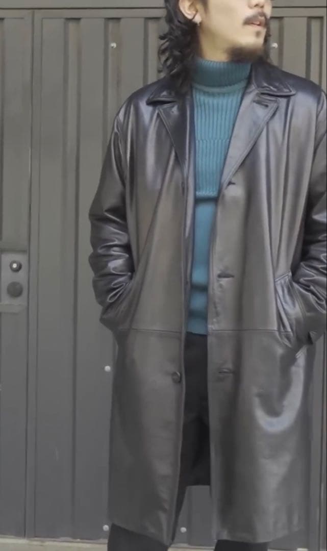 Time is on レザー ステンカラーコート セール】 アニリンレザー ステンカラーコート （ステンカラーコート