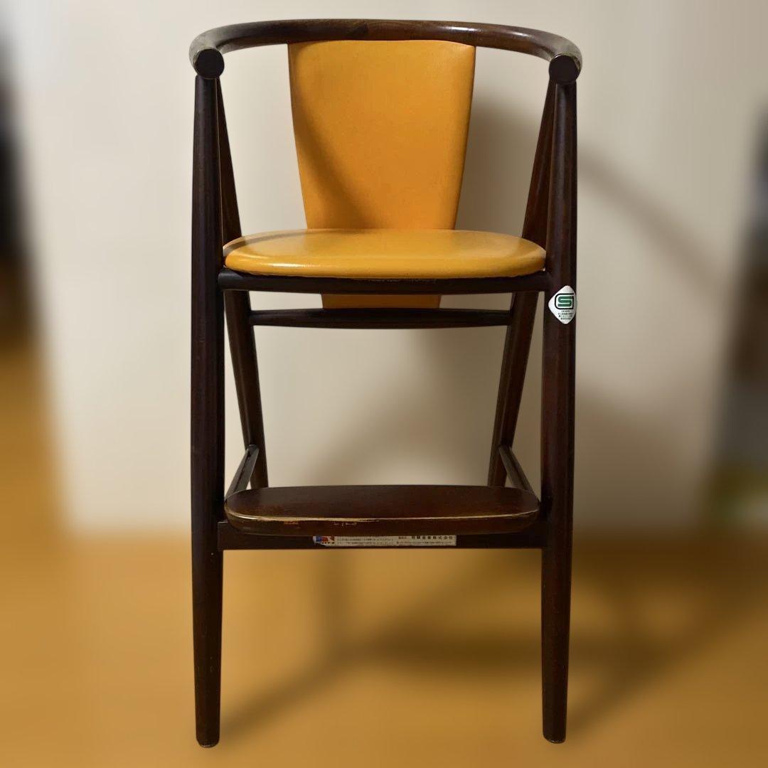 飛騨産業 キツツキマーク アンティーク ベビーチェア ハイチェア