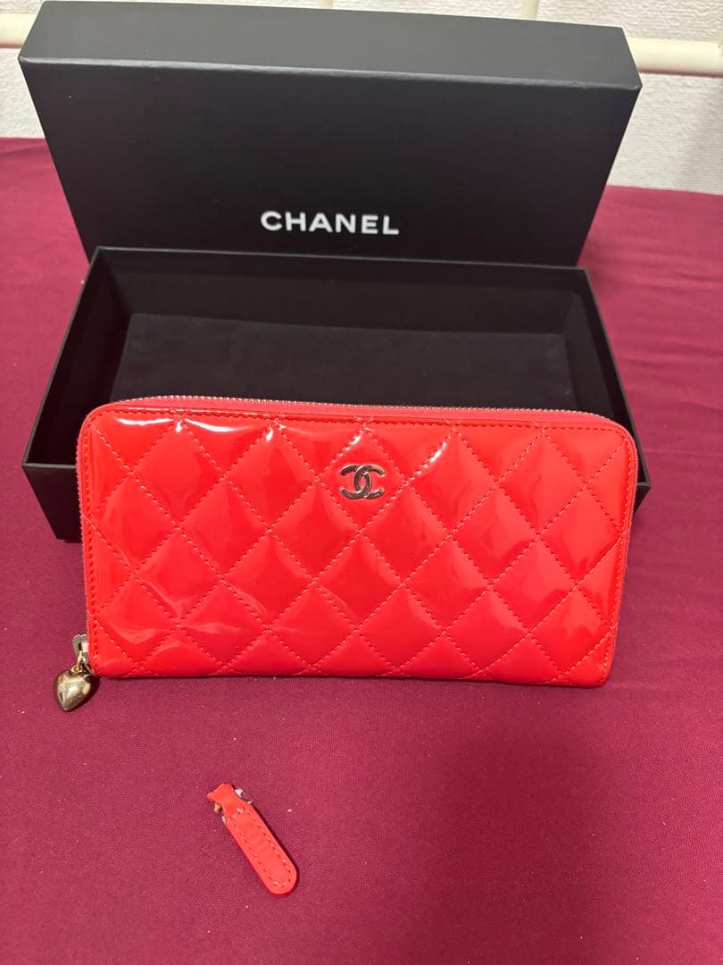 CHANEL キルティング 長財布 レッド - メルカリ