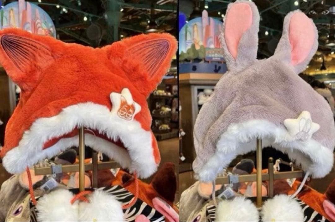 上海ディズニー 限定ズートピア ニック ジュディ ファンキャップ 帽子2点 上海ディズニー 限定ズートピア ニック ジュディ ファンキャップ 帽子2