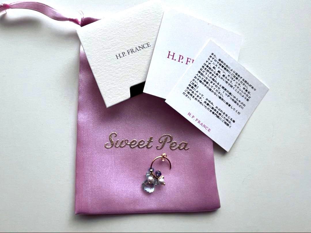 Sweet Pea 片耳用ピアス アクアマリン