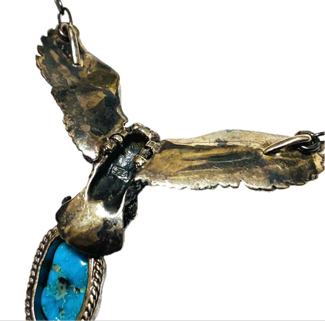 シルバー925 ネックレス ペンダント イーグル スネーク ターコイズ