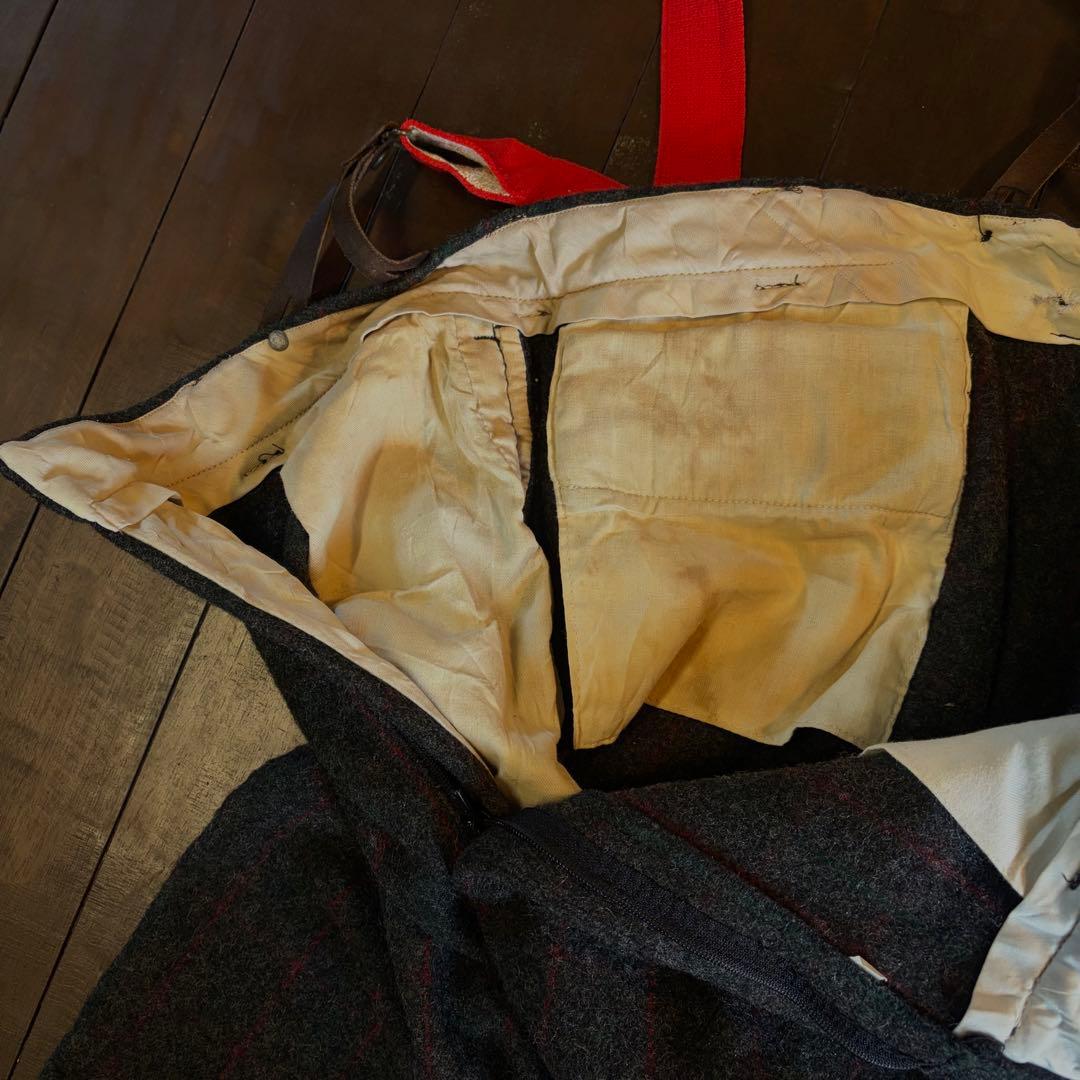 80sUSA製！！【L.L.Bean エルエルビーン】ウールサスペンダーパンツ