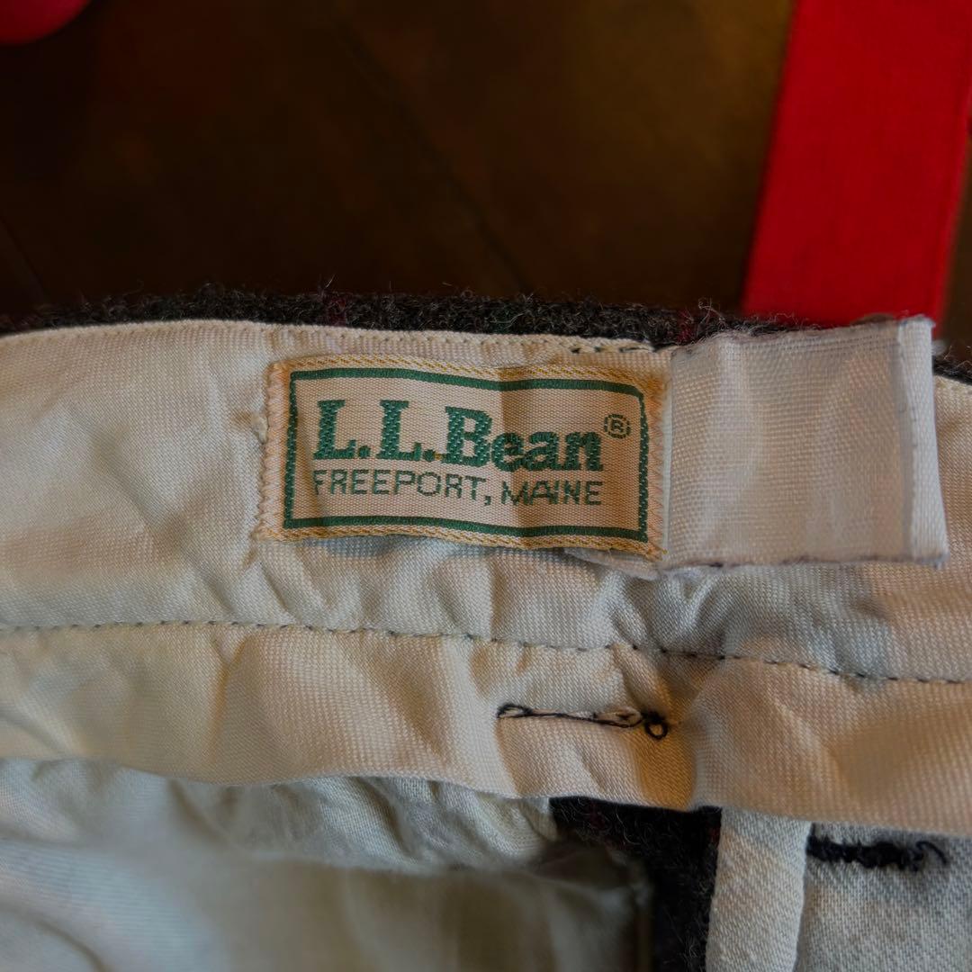 80sUSA製！！【L.L.Bean エルエルビーン】ウールサスペンダーパンツ