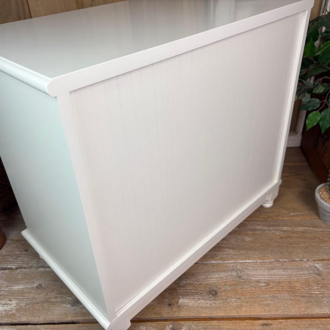 フレンチカントリー北欧調ホワイトチェスト三段四つ引き木製洋タンス