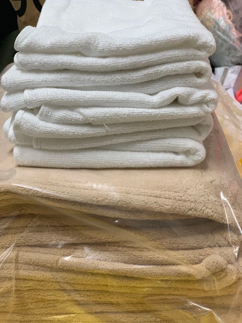 m*u様 コットン製タオルセット ホワイト ベージュ 47035-img3.jpg