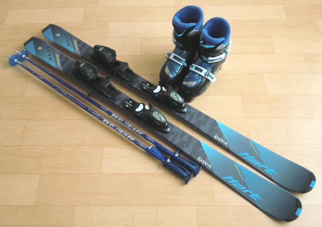 □□送料無料□Hart□ジュニア用スキーフルセット□板130靴23□WAX済