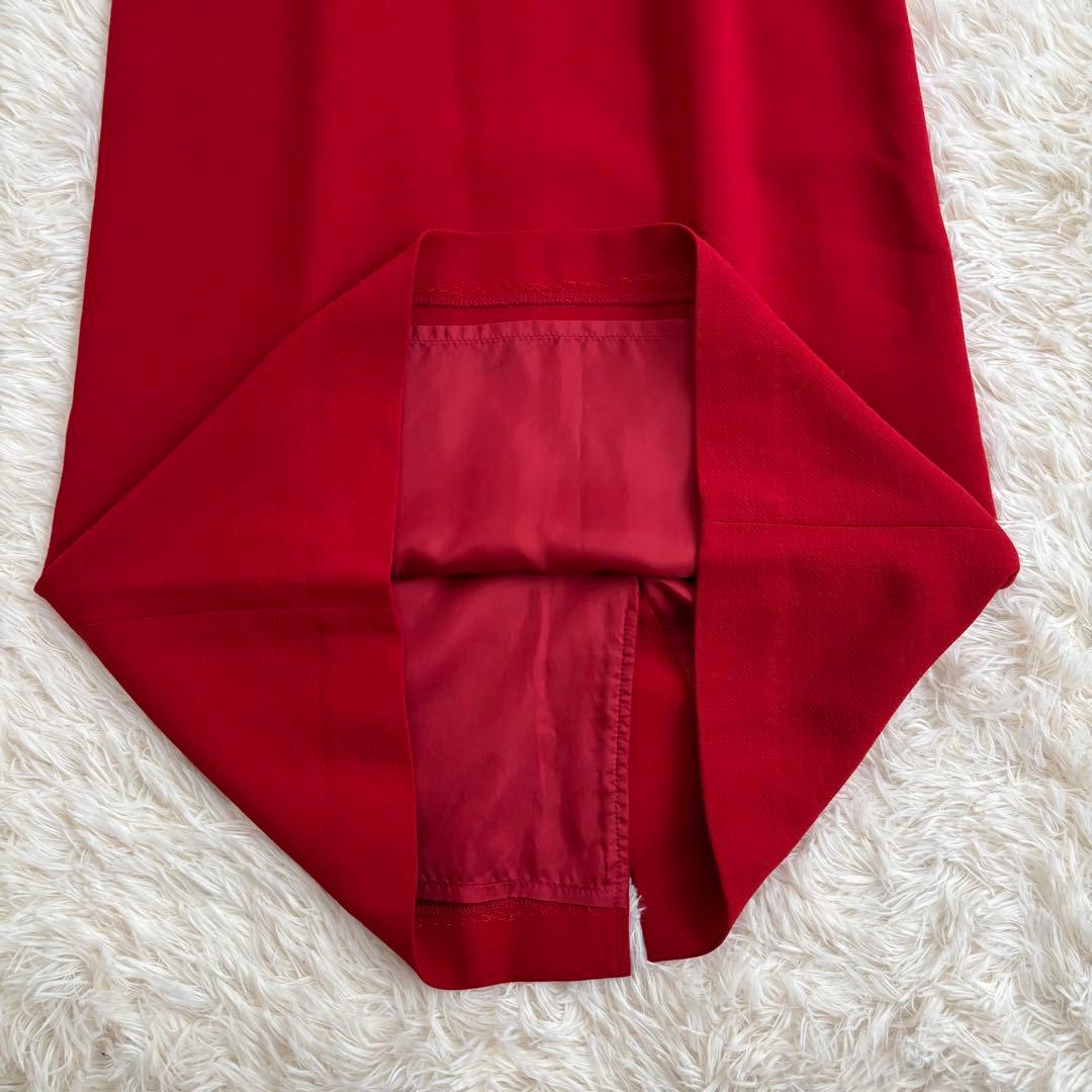 美品】マックスマーラ ロングワンピース ノースリーブ 赤 ウール