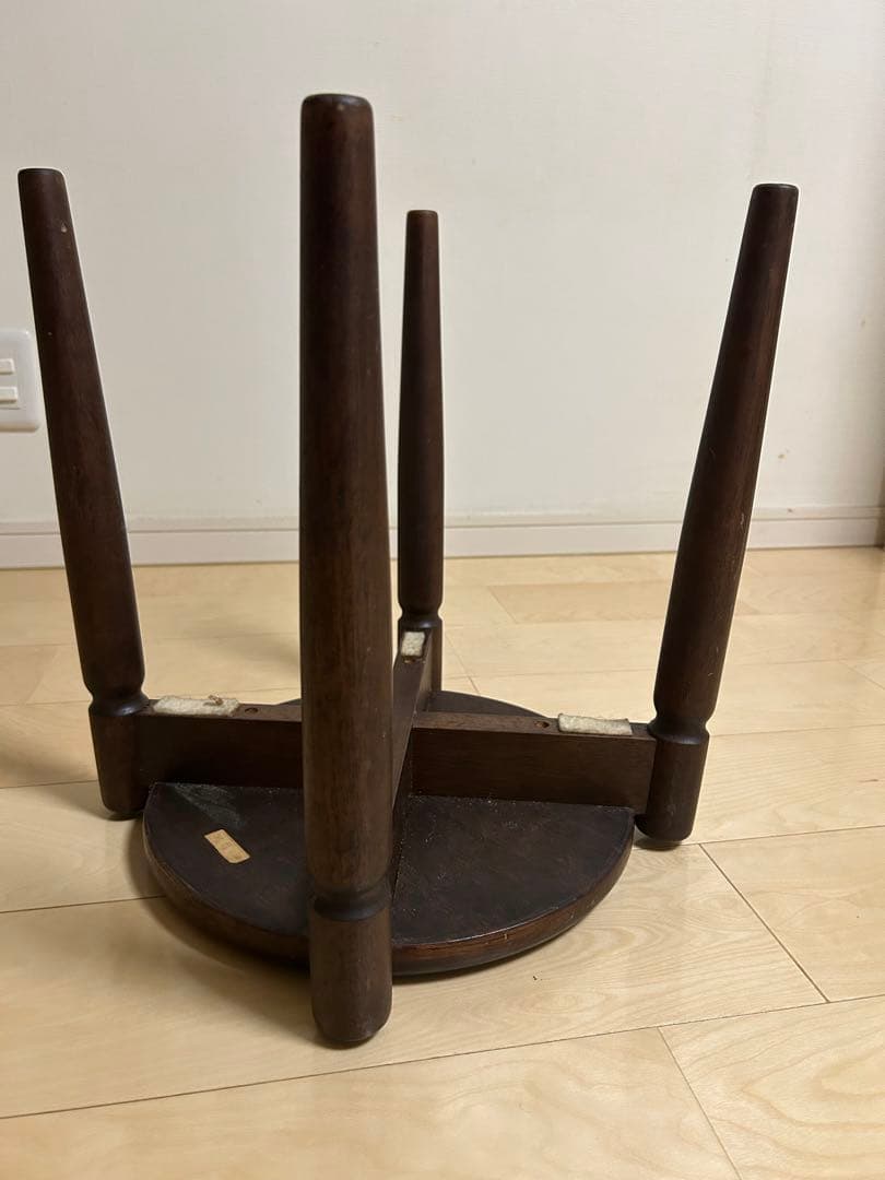 高級民芸家具 旭川遊木民 国産ニレ材使用 スタッキング スツール2脚 北欧風