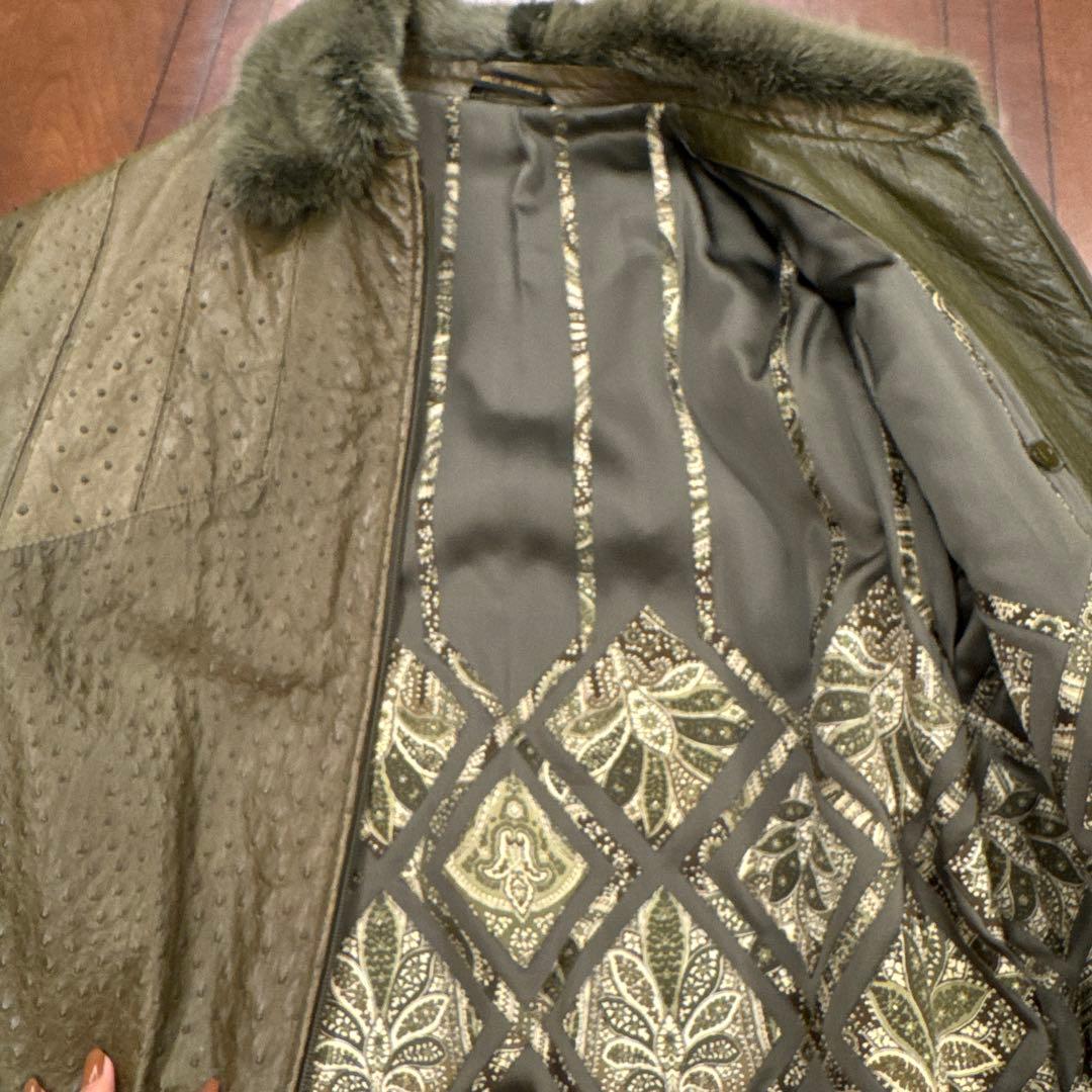 ZILLI ジリー 本オーストリッチレザーブルゾン ミンク襟メンズL - メルカリ