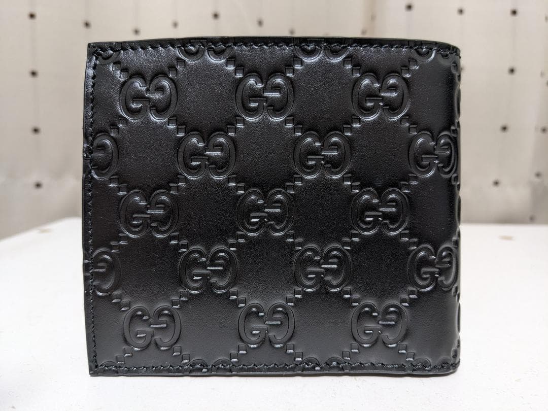 未使用品 グッチ グッチシマ ダブルG 473922 小銭入れ付き 二つ折り