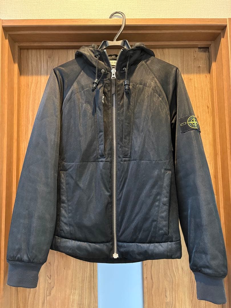 STONE  フード付きブラックジャケット STONE ISLAND - 【残りわずか】CUPRO NYLON-TC_ GARMENT DYED