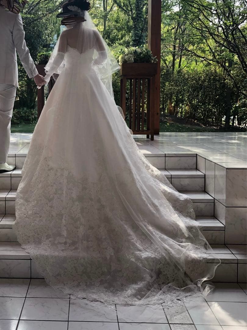 美品】桂由美 ウエディングドレス ロングベール - メルカリ