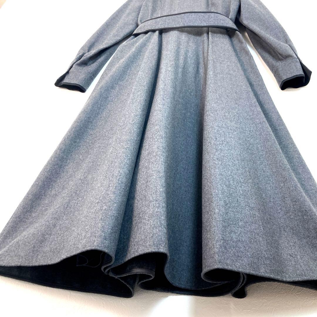 新品タグ付 定価59400円 アナイ ウールフラノタック シャツワンピース