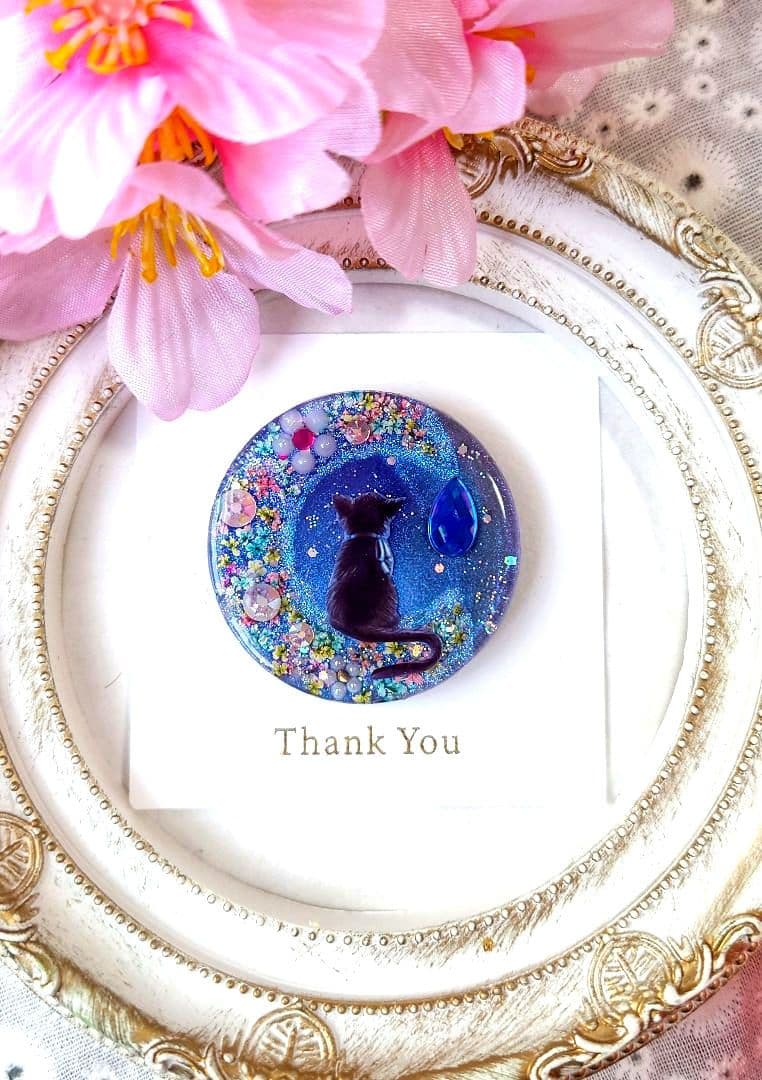 レジン 猫 ヘアゴム ブローチ ポニーフック No.535 - メルカリ