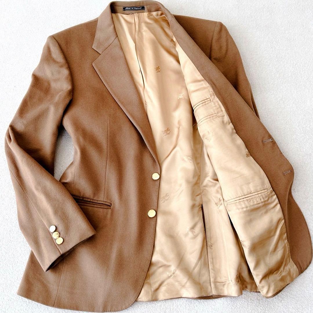 稀少✨バーバリー テーラードジャケット 金ボタン ホースロゴ キャメル