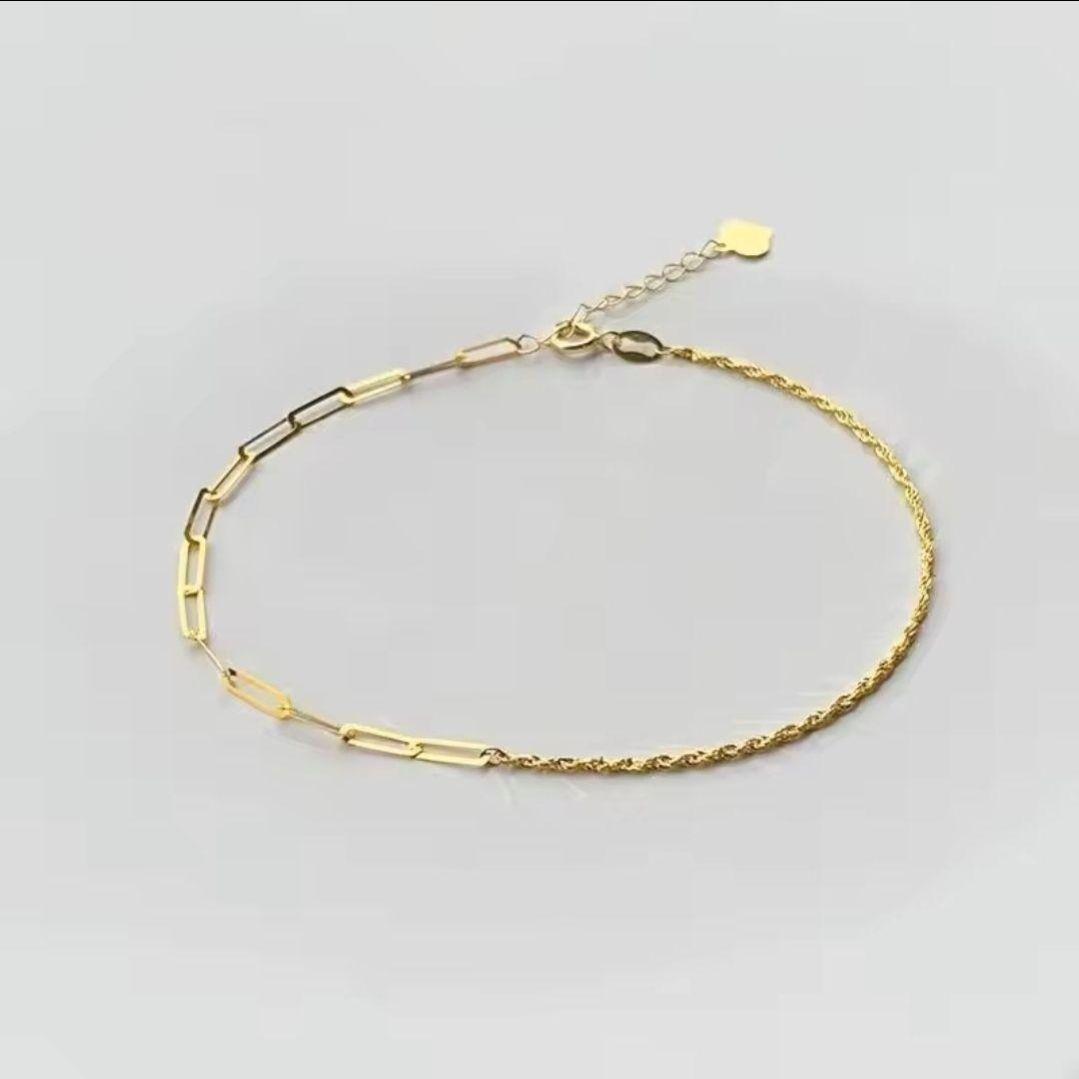 18k チェーンデザインブレスレット au750. b003 - メルカリ