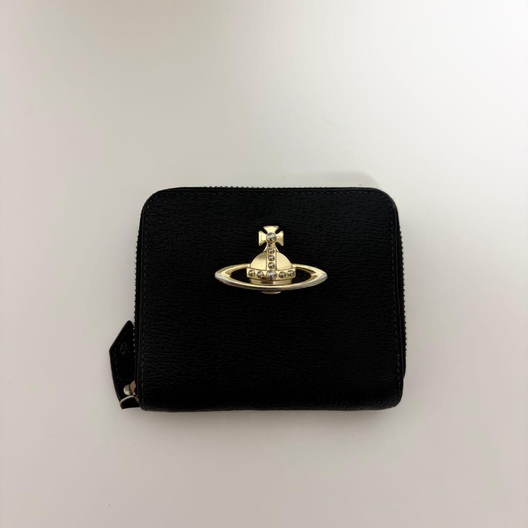 vivienne westwood 二つ折り財布 ラウンドジップ ブラック 財布 - メルカリ