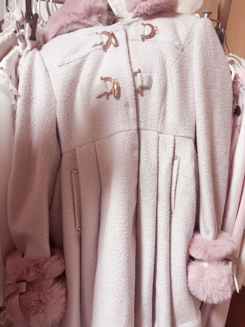 ♡ MARS ビット付きブークレロングコート ピンク - メルカリ