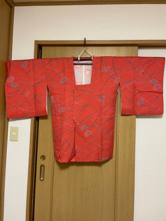 再値下！(31) 道行コート 赤系 正絹 - メルカリ