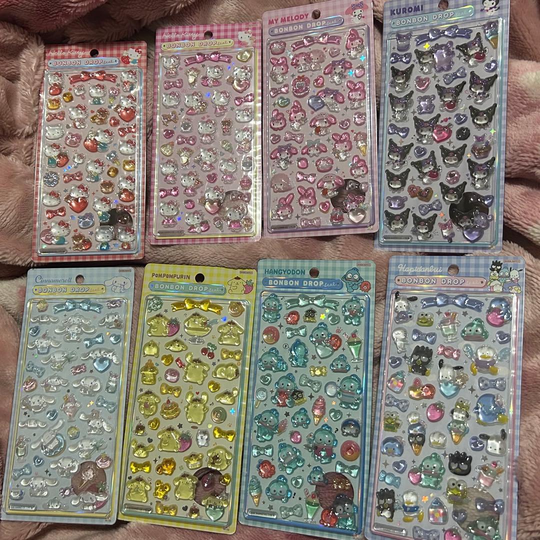 ボンボンドロップシール サンリオ 2弾 正規品 8種セット コンプリートセット サンスター文具 ボンボンドロップシール サンリオキャラクターズ 第2弾
