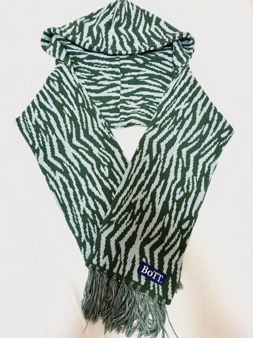 BoTTボットフードマフラーZebra Hood Scarf greenグリーン - メルカリ