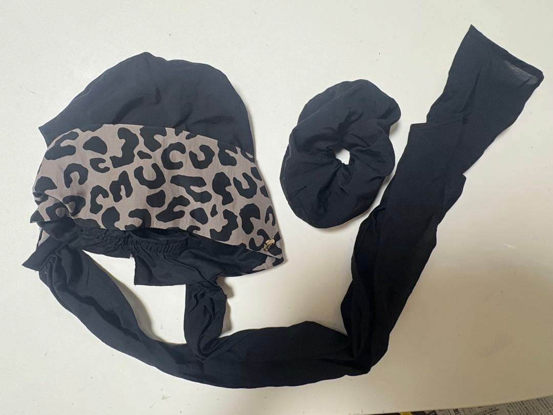 BAREN スカーフハット　Ｍサイズ　レオパードブラック SCARF HAT (M) / Leopard - Black – BAREN（バレン）