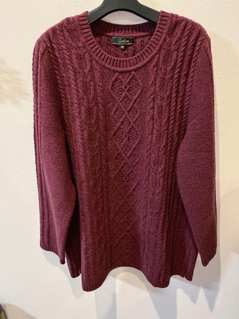 美品★Leilian レリアン　13号＋ ニット　セーター　カシミヤ混　ボルドー ホールガーメントニット【25年10月カタログ】|レリアン | レリアン公式