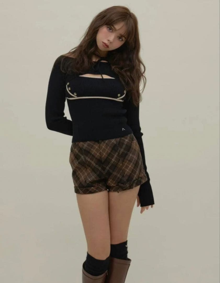 正規品］andmary Ribbon check mini pants Sの通販はau PAY マーケット