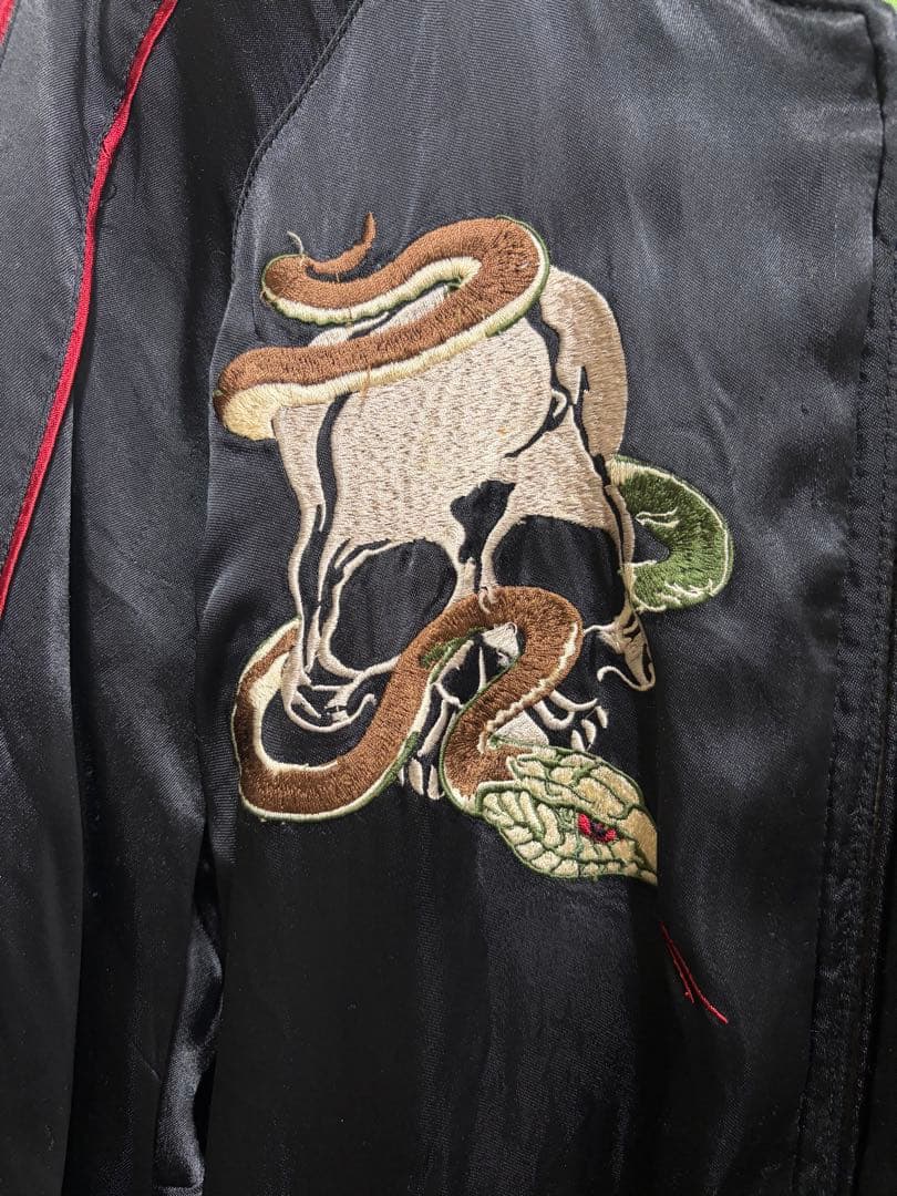 JUNKSTAR リバーシブル刺繍スカジャン スカル 骸骨 スケルトン Y2K