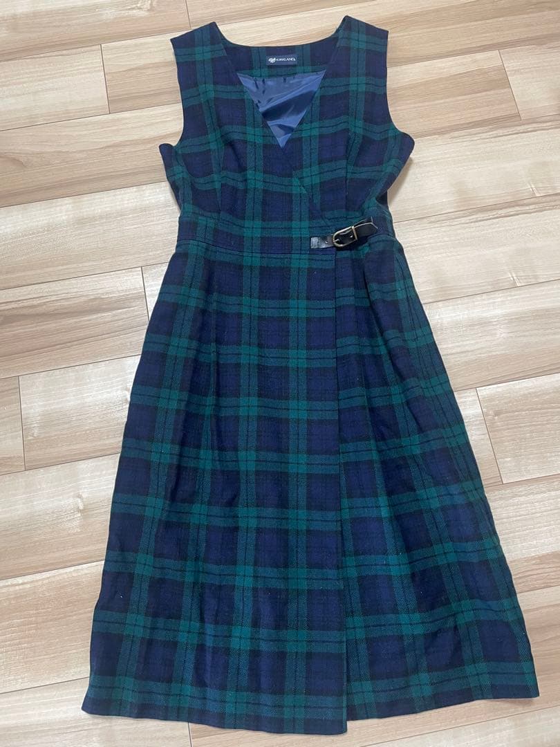 YORKLAND チェック柄ノースリーブワンピース - メルカリ
