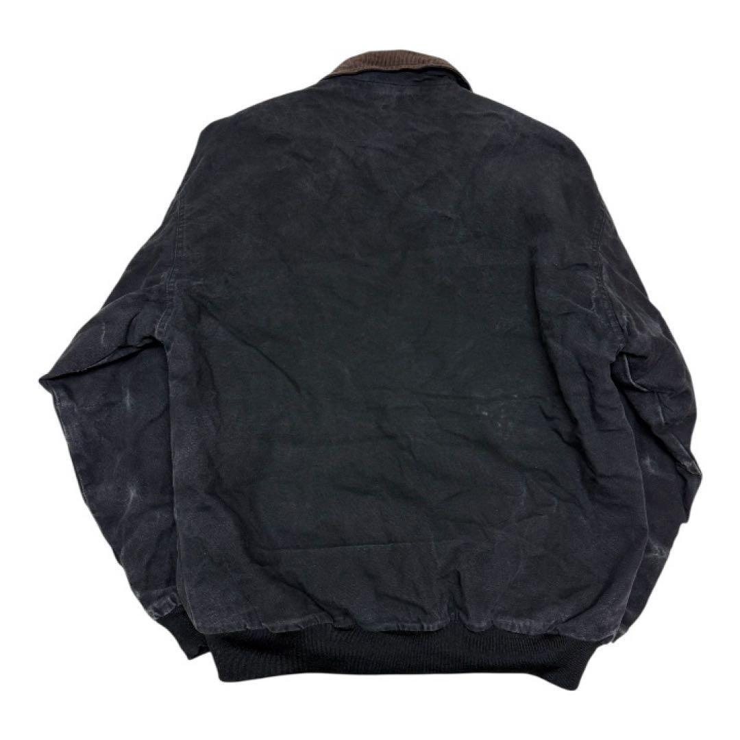 USA製 90s Holloway ブラックダックジャケット 企業ロゴ 刺繍 黒