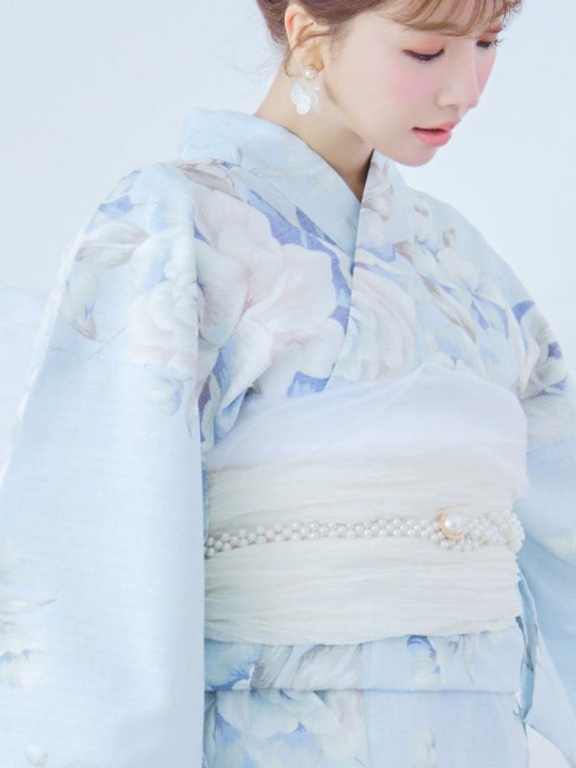 【超美品】sugar 三上悠亜着用 クラシカルローズブルー 浴衣 3点セット！