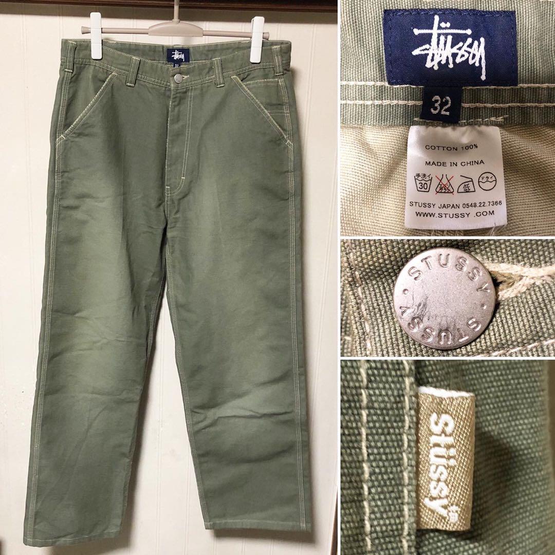 希少❗️90s 紺タグ STUSSY ステューシー ペインターパンツ オリーブ