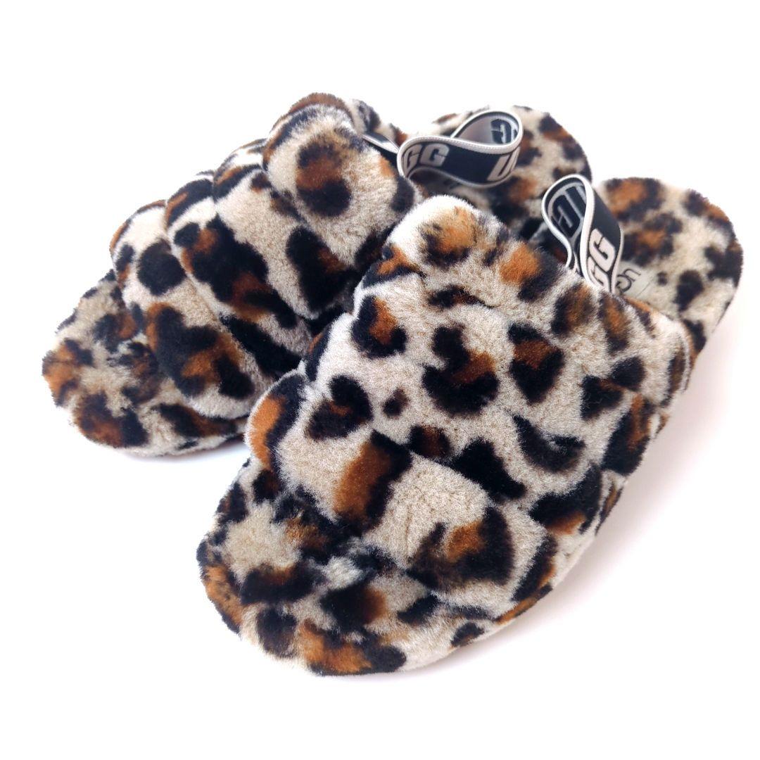 UGG FLUFF YEAH SLIDE　24cm 　レオパード　　24cm 楽天市場】アグ UGG 【大人もOK】キッズ スライド サンダル FLUFF YEAH