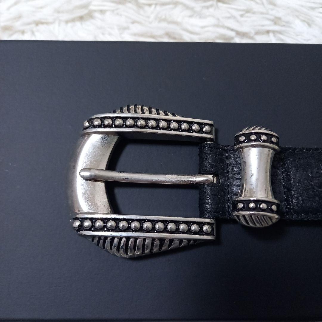 ○良品○ TORNADO MART Y2K チェーン レザー ベルト シルバー