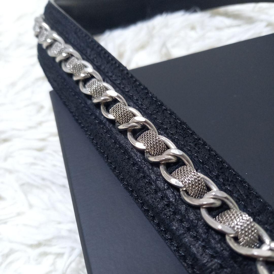 ○良品○ TORNADO MART Y2K チェーン レザー ベルト シルバー